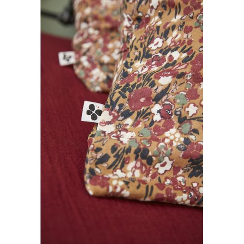 Taie D’oreiller 50 X 70 Cm – Double Gaze De Coton Imprimée Capucine Camel