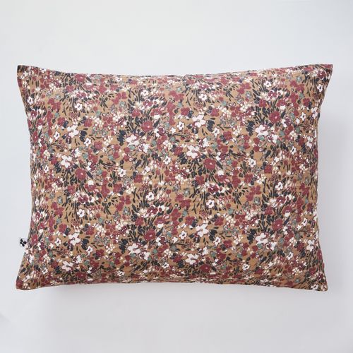 Taie D’oreiller 50 X 70 Cm – Double Gaze De Coton Imprimée Capucine Camel