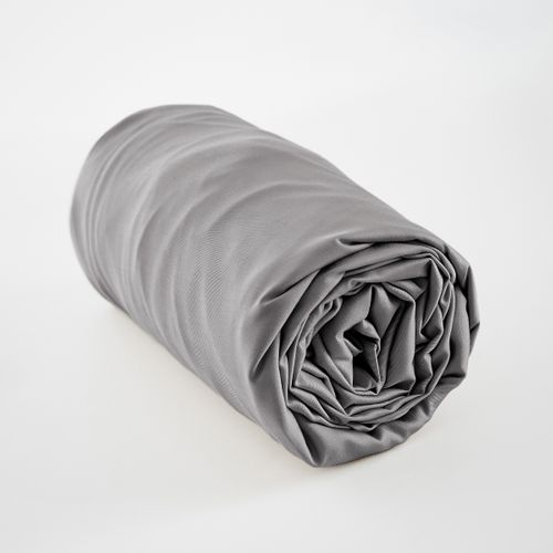 Drap Housse 160 X 200 Cm En Satin De Bambou – Salomé Anthracite – Bonnet 30 Cm