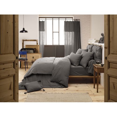 Drap-housse 200 X 200 Cm – Double Gaze De Coton 125 G/m² – Gaïa Granit