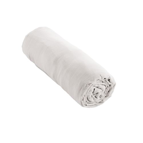 Drap-housse 200 X 200 Cm – Double Gaze De Coton 125 G/m² – Gaïa Blanc