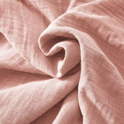 Drap-housse 200 X 200 Cm – Double Gaze De Coton 125 G/m² – Gaïa Rose Pêche