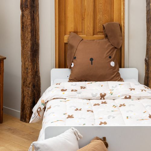 Couette Imprimée 220x240 Cm Avec Taies Coton Pompon