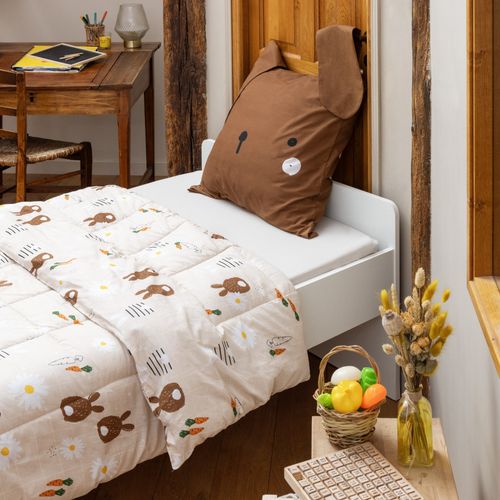 Couette Imprimée 240x260 Cm Avec Taies Coton Pompon