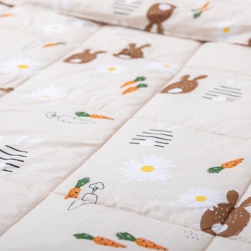 Couette Imprimée 240x260 Cm Avec Taies Coton Pompon