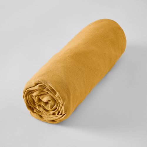 Drap Housse Luxe En Lin Lavé Français 180 X 200 Cm – Soline Miel