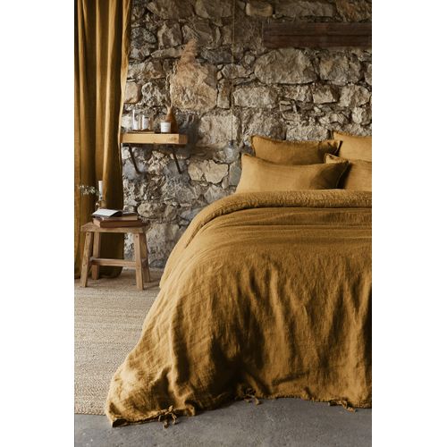 Taie D’oreiller 50 X 70 Cm – Lin Lavé Français Luxe Soline - Caramel
