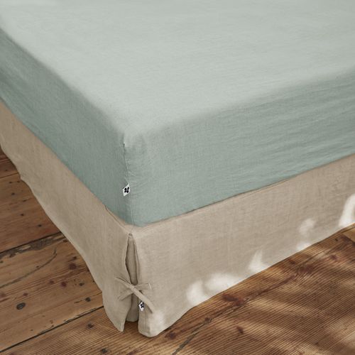 Drap Housse 140 X 190 Cm – Lin Lavé Français Luxe Soline – Eucalyptus