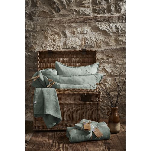 Drap Housse 140 X 190 Cm – Lin Lavé Français Luxe Soline – Eucalyptus