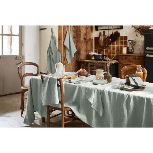 Nappe Rectangle 170 X 250 Cm Lin Lavé Soline Eucalyptus