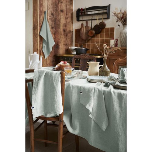 Nappe Rectangle 170 X 250 Cm Lin Lavé Soline Eucalyptus