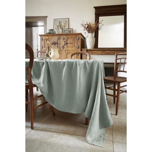 Nappe Rectangle 170 X 250 Cm Lin Lavé Soline Eucalyptus