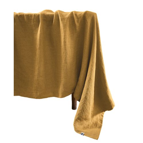 Nappe Rectangle 170 X 350 Cm – Lin Lavé Français Luxe Soline - Caramel