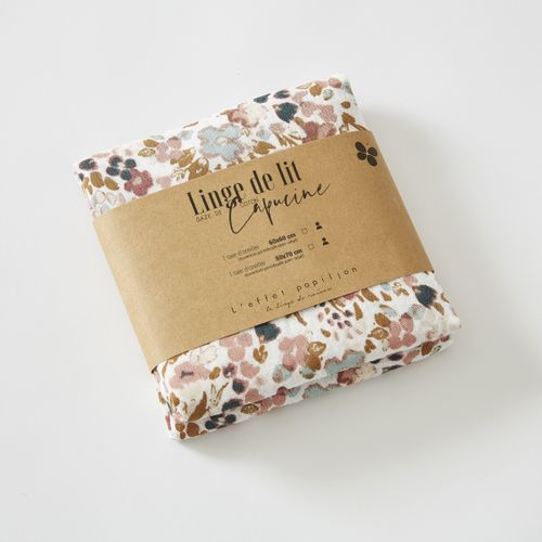 Taie D’oreiller 50 X 70 Cm – Double Gaze De Coton Imprimée Capucine Pampa