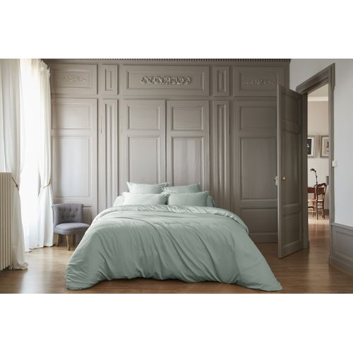 Drap Housse 140 X 190 Cm En Satin De Bambou – Salomé Eucalyptus – Bonnet 30 Cm :