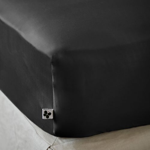 Drap Housse 160 X 200 Cm En Satin De Bambou – Salomé Truffe – Bonnet 30 Cm