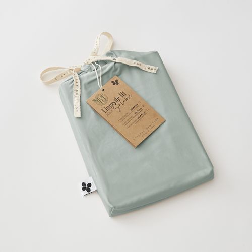 Taie D’oreiller 63 X 63 Cm – Satin De Bambou – Salomé Eucalyptus