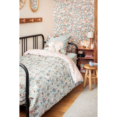 Parure De Lit Réversible + 2 Taies D’oreiller 200 X 200 Cm – Coton 57 Fils – Imprimé Tamia