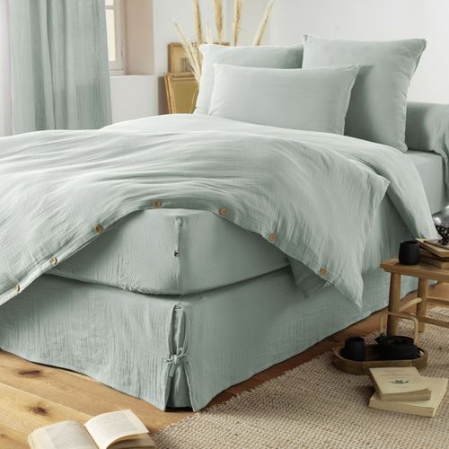 Drap-housse 200 X 200 Cm – Double Gaze De Coton 125 G/m² – Gaïa Eucalyptus