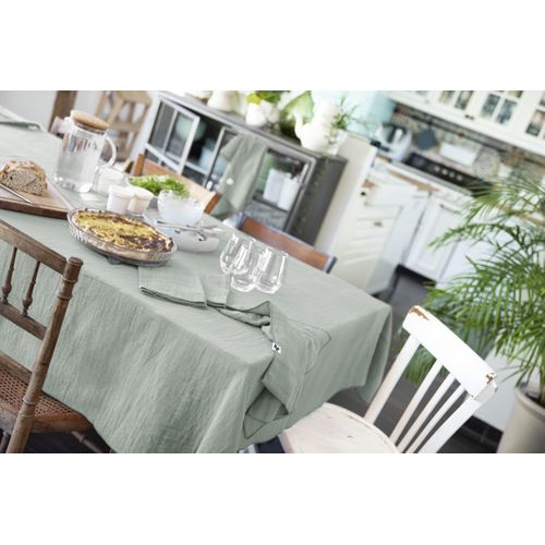 Nappe Rectangulaire 150 X 350 Cm – Double Gaze De Coton – Gaïa Eucalyptus