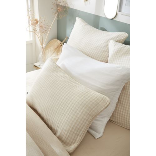 Taie D’oreiller 60 X 60 Cm – Gaze De Coton Tissée Teinte Vickie Pampa