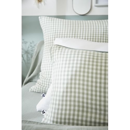 Taie D’oreiller 50 X 70 Cm – Gaze De Coton Tissée Teinte Vickie Eucalyptus