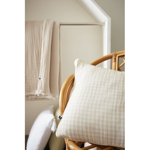 Taie D’oreiller 50 X 70 Cm – Gaze De Coton Tissée Teinte Vickie Pampa