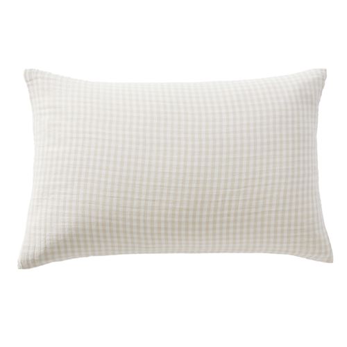 Taie D’oreiller 50 X 70 Cm – Gaze De Coton Tissée Teinte Vickie Pampa