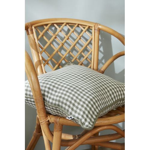 Coussin Déhoussable Avec Passepoil 45 X 45 Cm Gaze De Coton Tissée Teinte Vickie Eucalyptus