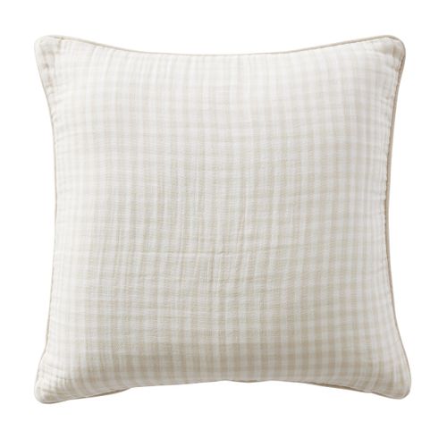 Coussin Déhoussable Avec Passepoil 45 X 45 Cm Gaze De Coton Tissée Teinte Vickie Pampa