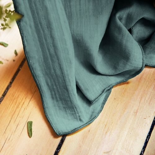 Rideau Galon Fronceur 140 X 240 Cm – Double Gaze De Coton Gaïa Bleu Canard