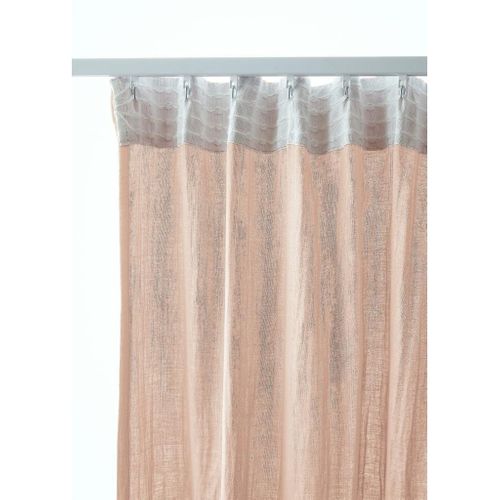 Rideau Galon Fronceur 140 X 240 Cm - Double Gaze De Coton - Uni Gaïa Rose Clair