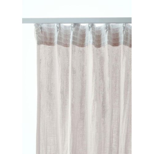Rideau Galon Fronceur 140 X 240 Cm - Double Gaze De Coton - Uni Gaïa Blanc