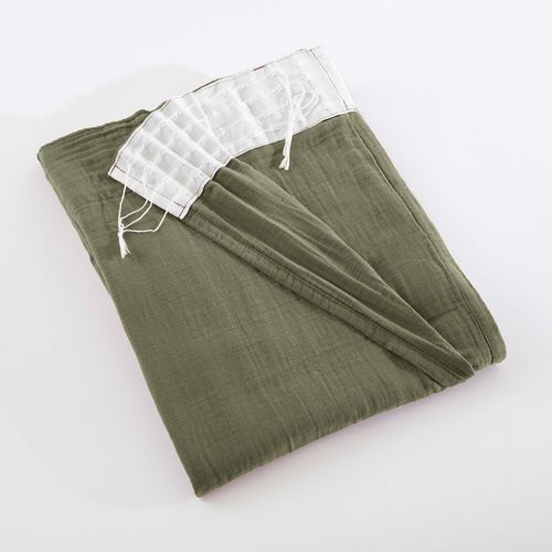 Rideau Galon Fronceur 140 X 240 Cm - Double Gaze De Coton - Uni Gaïa Romarin