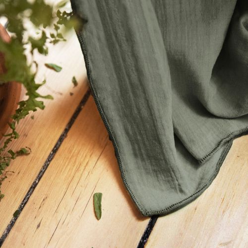 Rideau Galon Fronceur 140 X 240 Cm - Double Gaze De Coton - Uni Gaïa Romarin