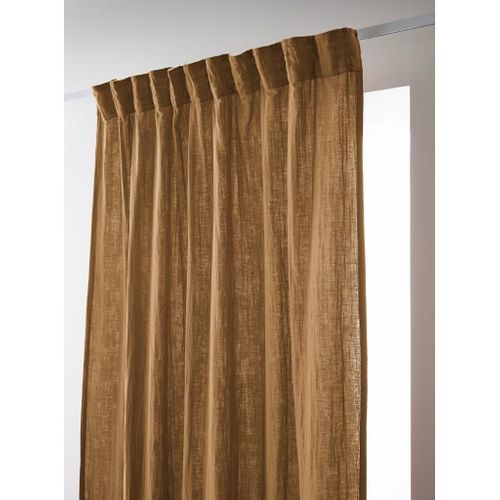 Rideau Galon Fronceur 140 X 240 Cm - Double Gaze De Coton - Uni Gaïa Camel