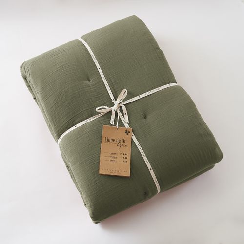 Édredon 180 X 240 Cm - Double Gaze De Coton 125 Gr/m² - Uni Gaïa Romarin