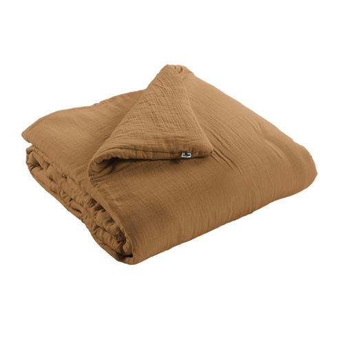 Édredon 180 X 240 Cm - Double Gaze De Coton 125 Gr/m² - Uni Gaïa Camel