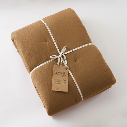 Édredon 180 X 240 Cm - Double Gaze De Coton 125 Gr/m² - Uni Gaïa Camel