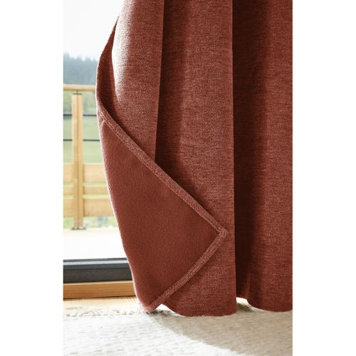 Rideau Petite Hauteur 140 X 180 Cm – Occultant Doublé Polaire – Bjorn Terracotta