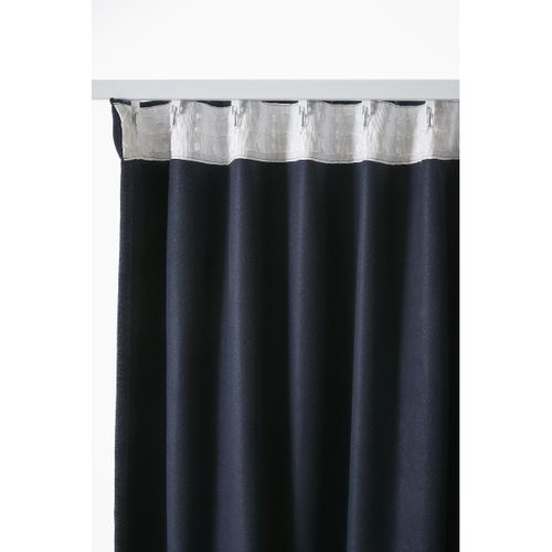 Rideau Occultant 140 X 260 Cm – Galon Fronceur Couture Invisible – Blackout et Polaire – Bjorn Bleu