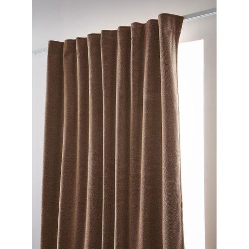 Rideau Occultant 140 X 260 Cm – Galon Fronceur Couture Invisible – Blackout et Polaire – Bjorn Camel