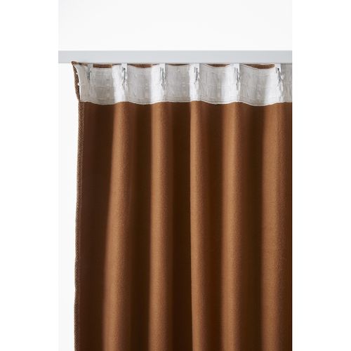 Rideau Occultant 140 X 260 Cm – Galon Fronceur Couture Invisible – Blackout et Polaire – Bjorn Camel