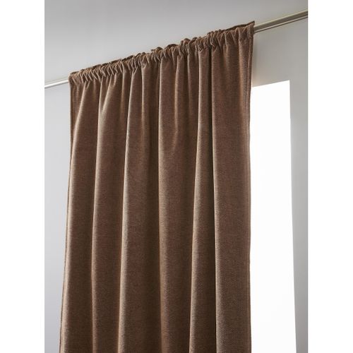 Rideau Occultant 140 X 260 Cm – Galon Fronceur Couture Invisible – Blackout et Polaire – Bjorn Camel