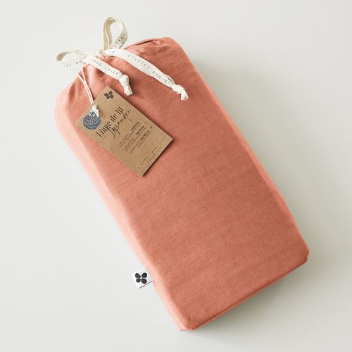 Drap-housse 160 X 200 Cm – Lyocell Uni Lysandre – Terracotta – Bonnet 30 Cm