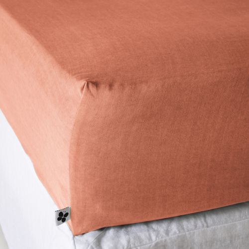 Drap-housse 160 X 200 Cm – Lyocell Uni Lysandre – Terracotta – Bonnet 30 Cm