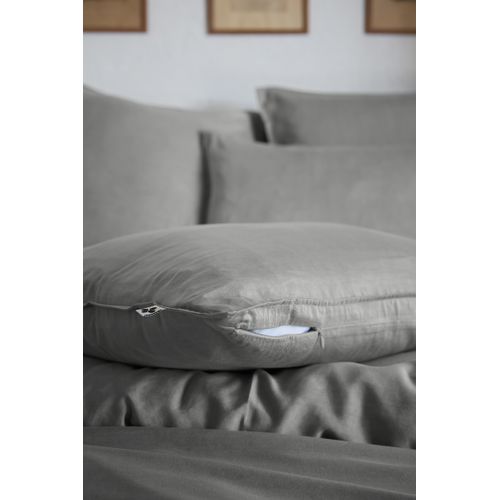 Taie D’oreiller 63 X 63 Cm En Lyocell - Modèle Lysandre Gris