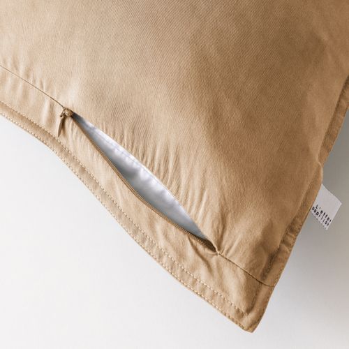 Taie D’oreiller 63 X 63 Cm En Lyocell - Modèle Lysandre Camel