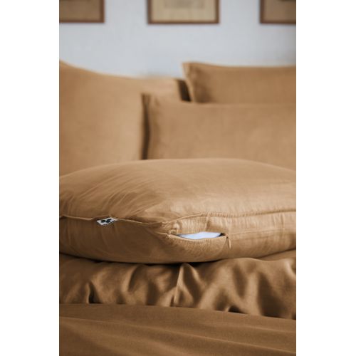 Taie D’oreiller 63 X 63 Cm En Lyocell - Modèle Lysandre Camel