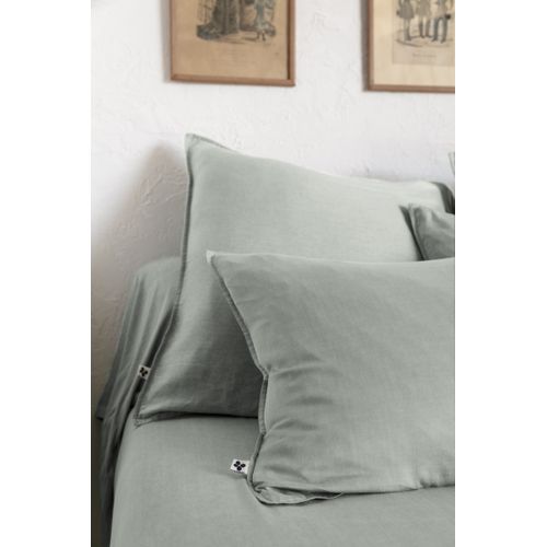 Taie D’oreiller 63 X 63 Cm En Lyocell – Modèle Lysandre Lichen
